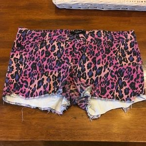 Torrid Colored Leopard Jean Shorts